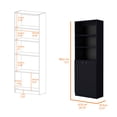 thumbnail image 4 of Dtwnek Wood Bookcase Book Storage Display Rack with 3 Shelves and 2 Door Cabinet, 4 of 6