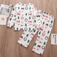 thumbnail image 2 of Conjunto de pijamas para niños y niñas 2021, Papá Noel, pingüino, árbol de Navidad, ropa de dormir para niños, 2 piezas, tops + pantalones, ropa de bebé, pijamas, 2 of 5