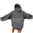 thumbnail image 4 of SNOWSONG Chemise de Rentrée Scolaire en Solde! Sweat à Capuche à Manches Longues et Col Rond pour Femmes, Chandails en Molleton Oversize, Chandails en Molleton d'Automne 1 Pce Body Gris Foncé TG, 4 of 5