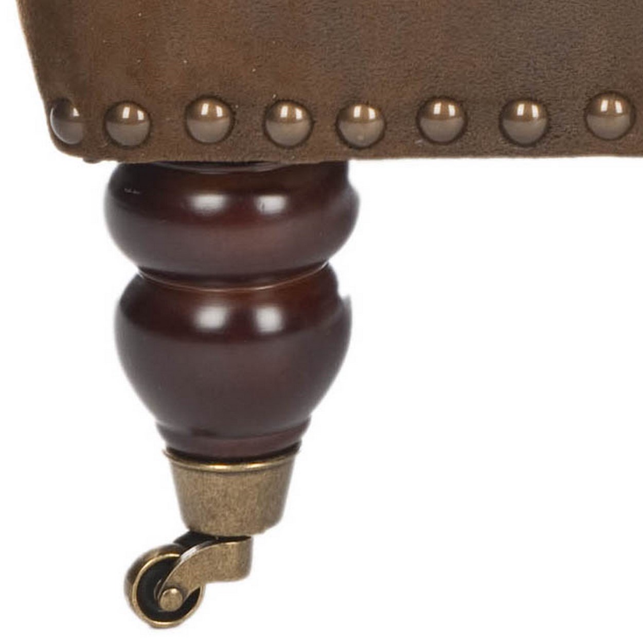 SAFAVIEH Colin Industrial Tufted Club Chair with Casters, Antique Brown