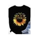 thumbnail image 1 of [Sunflower Graphic Tee] Comfortable Sunflower Graphic T-Shirt - Women's "" Black Casual all-Season Wear with Round Neckline, 1 of 6