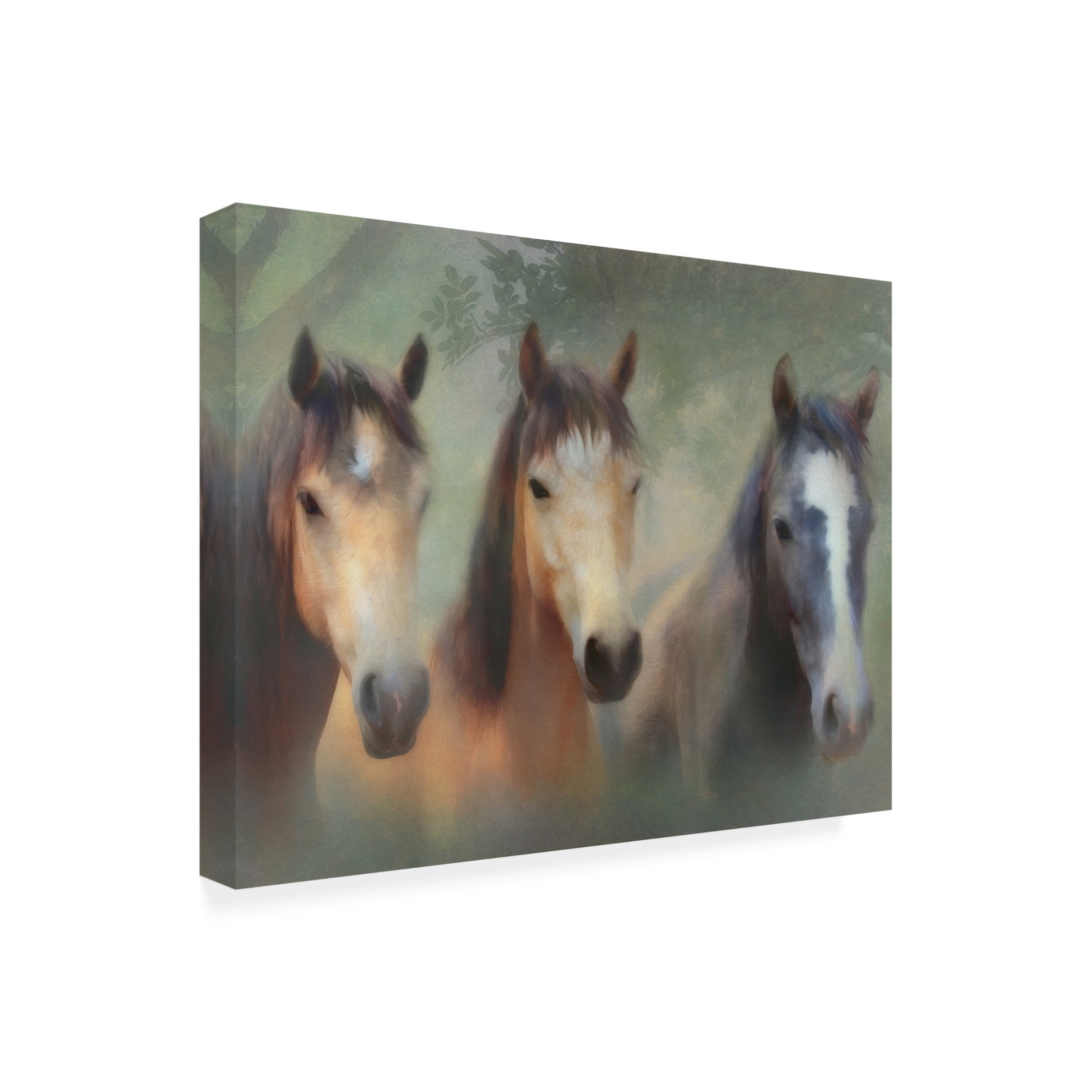Canvas Wall Art - Trudi Simmonds 'Three Of Hearts ...Connemara Ponies' Wall Art for Living Room, Bedroom, or Office Décor by Trademark Fine Art - 19 x 14 Inches