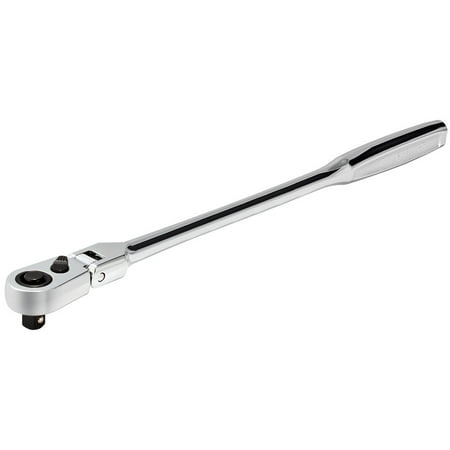UPC: 0028907447858 | Powerbuilt 1/4 Inch Drive 72 Tooth Pro Tech 9 Inch Long Reach Flex Head Ratchet with Contour Handle – 649951