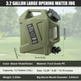thumbnail image 3 of BinKFF 3.2 Gallon Camping Water Container, Camping Water Jug, Portable Water Storage Container, BPA Free Large Emergency Water Storage for Camping, Vehicle, Car, Outdoor Hiking, Picnic, 3 of 9