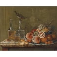 thumbnail image 2 of Johann Matthias Wurzer 18x15 Black Ornate Wood Framed Double Matted Museum Art Print Titled - Still Life with Fruits and Glass Carafes, 2 of 5