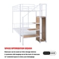 thumbnail image 6 of Bellemave Twin Over Twin Bunk Bed With Storage Staircase and Wardrobe Metal Twin Size Bunk Bed Frame with Shelves and Metal Slats Stairway Bunk Bed for Teens, No box Spring Needed, White, 6 of 10