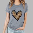 thumbnail image 5 of Leopard Print Heart T-Shirt for Womens Short Sleeve Crew Neck Tee Fashion Valentine's Day Shirts Petite Tops, 5 of 5