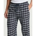 thumbnail image 4 of Real Essentials 3 Pack: Men's Pajama Pants - Knit Cotton Flannel Plaid Lounge Bottoms- Button Fly (Available In Big & Tall), 4 of 7