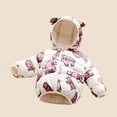 thumbnail image 2 of Mercatoo Toddler Puffer Jacket Baby Boys Girls 𝐂artoon 𝐁ear Ears Hooded Coat Winter Lightweight Down Jacket Girls Fall Jacket, 2 of 6