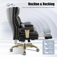 thumbnail image 5 of Big Tall Executive Office Chair 500lbs, Comfortable PU Leather Desk Chair with Footrest Adjustable Air Back Support, Lumbar Massage Function, 360°Swivel, Tilt Recline,Height Adjustment,Black, 5 of 8