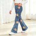 thumbnail image 5 of VIPOIN Girls' Boho Flare Pants Floral Print Vintage Y2K Style Bell Bottom Stretchy Trousers, 5 of 7