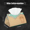 thumbnail image 5 of Rocae Beach Footprint Print Long Tissue Box Lid Durable Leather Tissue Box Lid Can Be Used as Modern Home Decoration, 5 of 9