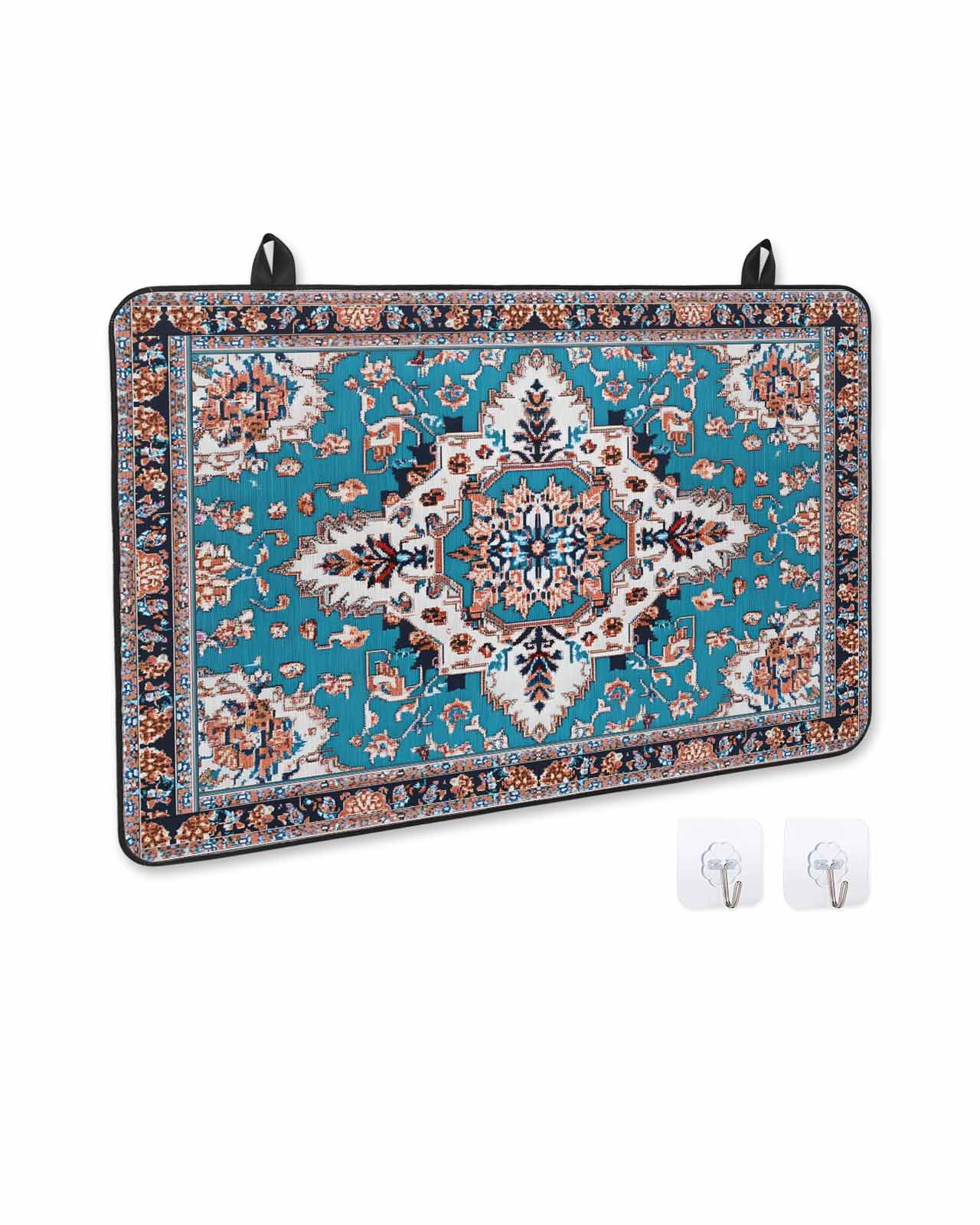 nqOlkjepod Large Induction Cooktop Protector Mat 24"x21", Colorful Boho Stove Top Covers for Electric Stove, Southwest Traditional Flowers Aesthetic Stove Burner Cover Mats, Glass Top Stove Cover