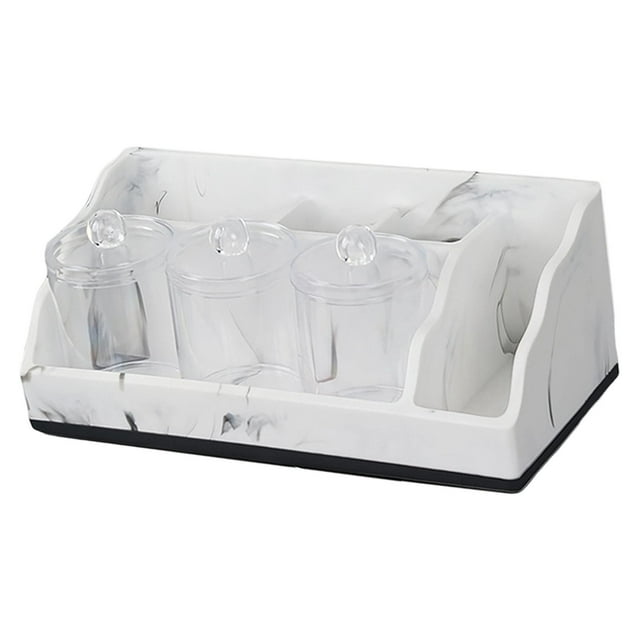 Organizador de tocador para baño, multifuncional, 5 compartimentos Blanco