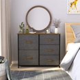 thumbnail image 5 of DEXTRUS 5-Drawer Fabric Dresser, Cool Gray, Storage Organizer for Adults & Teens, Bedroom & Closet, 5 of 10