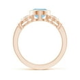 thumbnail image 2 of ANGARA Natural Vintage Style Bezel-Set 1.5 ct Aquamarine Ring with Diamonds in 14K Rose Gold for Women (Size-9x7mm) | March Birthstone, Anniversary, Jewelry Gift for Women | Natural Aquamarine Ring, 2 of 9