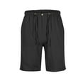thumbnail image 3 of DYMADE Mens Cotton Linen Pockets Drawstring Elastic Waist Casual Shorts, 3 of 4