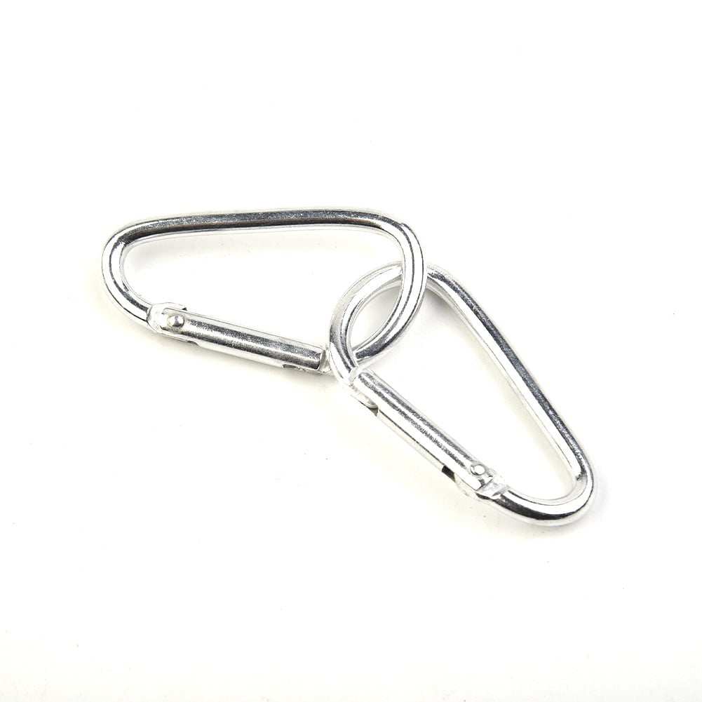 50/100Pcs D-Shaped Spring Clip Black Silver Colorful Aluminum Alloy Carabiner Spring Clip Key Chain Climbing Carabiners Parts