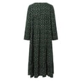 thumbnail image 6 of XIAOCHA Floral Printed Abaya for Women Loose Tiered Pocketed Long Sleeve Crew Neck Maxi Dress Breathable Modest Casual Dresses, 6 of 9