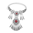 thumbnail image 1 of Collar bohemio vintage con borlas retro, colgante, cadena para suéter para mujeres y niñas. rojo, 1 of 9