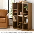 thumbnail image 5 of Mainstays Cube Storage H Inserts, Set of 2, Warm Walnut, 5 of 11