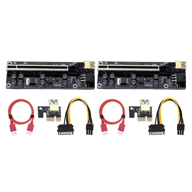 ZLight PCI-E 1x à 6x Adaptateur de Carte Extensible USB3.0 Alimenté Slot Noir Câble Rouge 2Ensemble