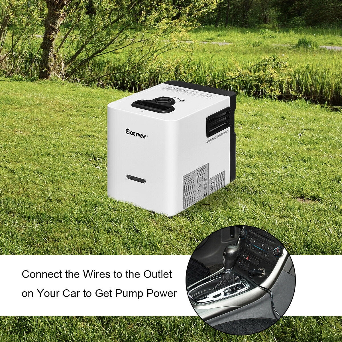 Costway Propane Gas Portable Instant Hot Water Heater Battery Powered