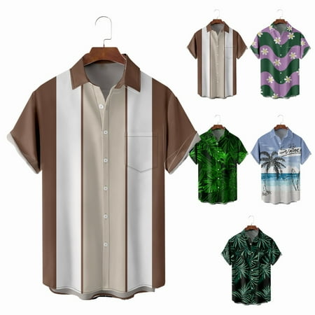

Toddler Boys Short Sleeve Button Down Shirt & Top Funny Slim-Fit Blouses For Men