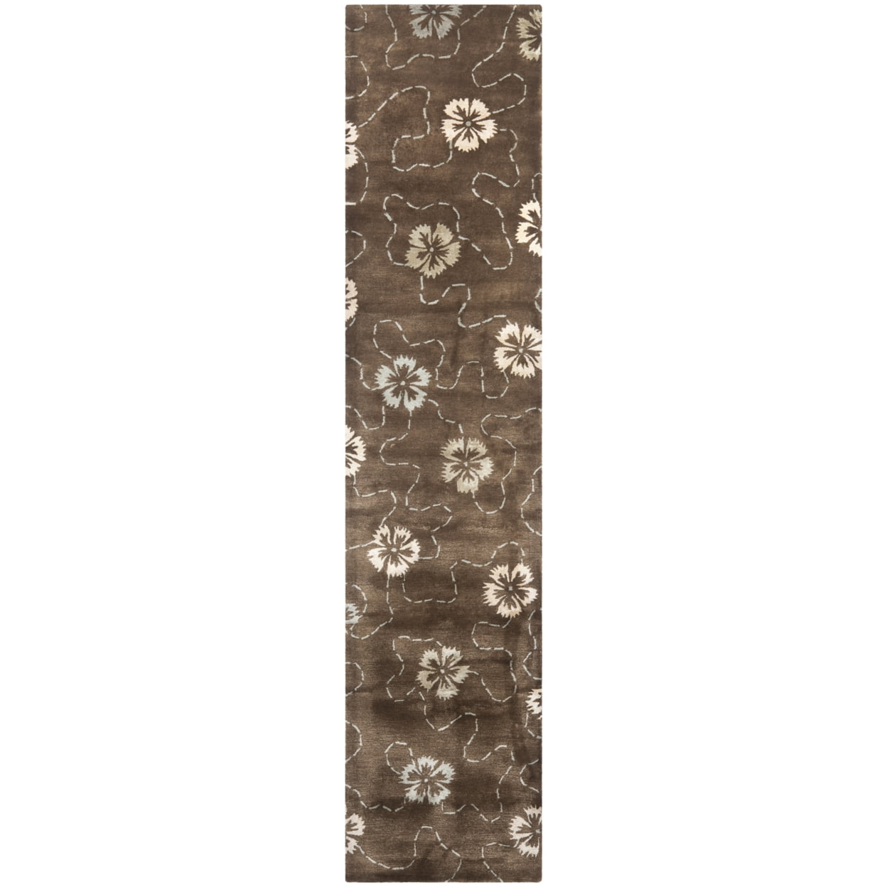 SAFAVIEH Martha Stewart Garland Blush Floral Area Rug, Mocha, 3'9" x 5'9"