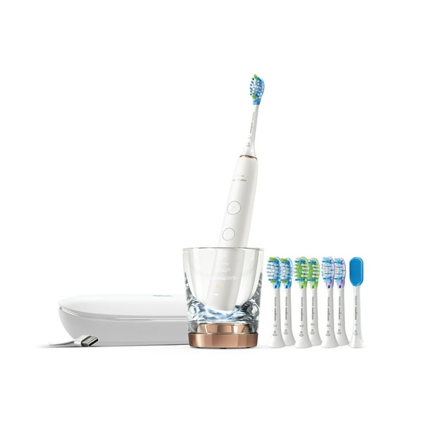 Metropolitan Vruchtbaar diepgaand Philips Sonicare Diamondclean Smart 9700 Rose Gold Rechargeable Toothbrush  For Complete Oral Care with Charging Travel Case, 5 Modes and 8 Brush Heads  HX9957/61 - Walmart.com