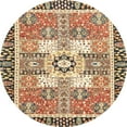 thumbnail image 1 of Ahgly Company Indoor Round Abstract Dark Sienna Brown Abstract Area Rugs, 7' Round, 1 of 6