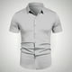 thumbnail image 1 of pstuiky camisetas para hombre, Camisa informal de negocios de color liso con solapa y botones de manga corta para hombre ropa de hombre l, 1 of 6
