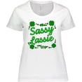 thumbnail image 3 of Inktastic Sassy Lassy with Green 4 Leaf Clovers Women's Plus Size T-Shirt, 3 of 5