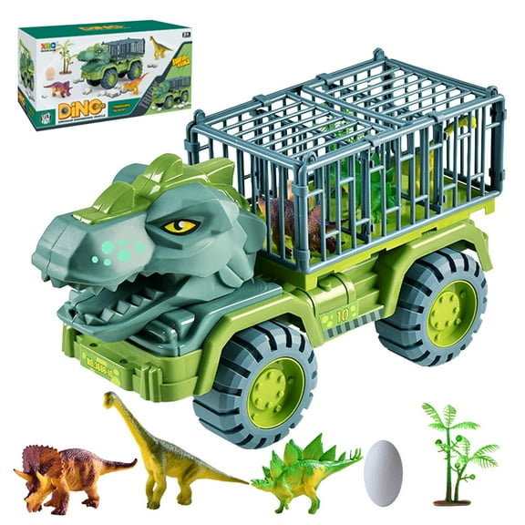 Dinosaur Toy for Kids 3-5 5-7, Dinosaur Truck Carrier Car, Monster Truck with Dinosaur Toys for Boys, Dino Transport Cars Playset Gift(Tyrannosaur) for Boys