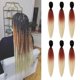 thumbnail image 1 of Extensiones de cabello trenzado preestirado de 26 pulgadas, 6 piezas Phoenixfly Ombre cabello trenzado profesional de ganchillo para trenzas de caja Extensiones de cabello torcido Senegal (negro a mar, 1 of 5