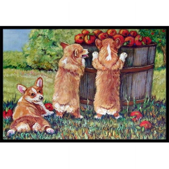 Apple Helper Corgis Indoor & Outdoor Mat, 24 x 36 in.