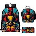 thumbnail image 1 of Classic Popular D-Deadpool W-Wolverine  Print 1/3pcs/Set Student School Bags Laptop Daypack Backpack With Lunch bag Pencil Case, 1 of 6