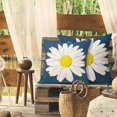 thumbnail image 4 of Daisy Flower Blue Pillow Covers 16x16 Inch White Petal Floral Bloom Decorative Pillow Cases Set of 2 Spring Summer Seasonal Farmhouse Throw Pillows for Cushion Sofa Couch Outdoor, 4 of 6