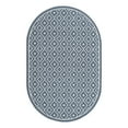 thumbnail image 3 of Unique Loom Outdoor Trellis Collection Area Rug - Kafes (5' 3" x 8' Oval Navy Blue/Ivory), 3 of 7