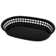 thumbnail image 3 of Cestas de comida rápida de plástico negro 26,67 x 17,02 x 3,3 cm ovaladas planas para picnic servicio de delicatessen pollo hamburguesas, 3 of 7