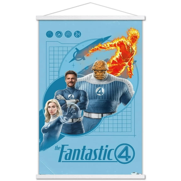 Marvel Fantastic Four: First Steps (2025) - First Family Wall Poster with Magnetic Frame, 22.375" x 34"