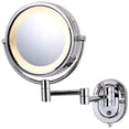 thumbnail image 1 of See All HLCSA895D Halo Lighted 8-Inch Diameter Wall Mounted Make Up Mirror 5X Direct Wire, Chrome, 1 of 3