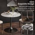 thumbnail image 6 of Wisfor 2-4 Person Pub Bar Table Home Leisure Table w/ Metal Stable Base & Sintered Stone for Living Room Dining Room , LxH: 29.92x30.90 inch, Glossy White Top Black Leg, 6 of 11