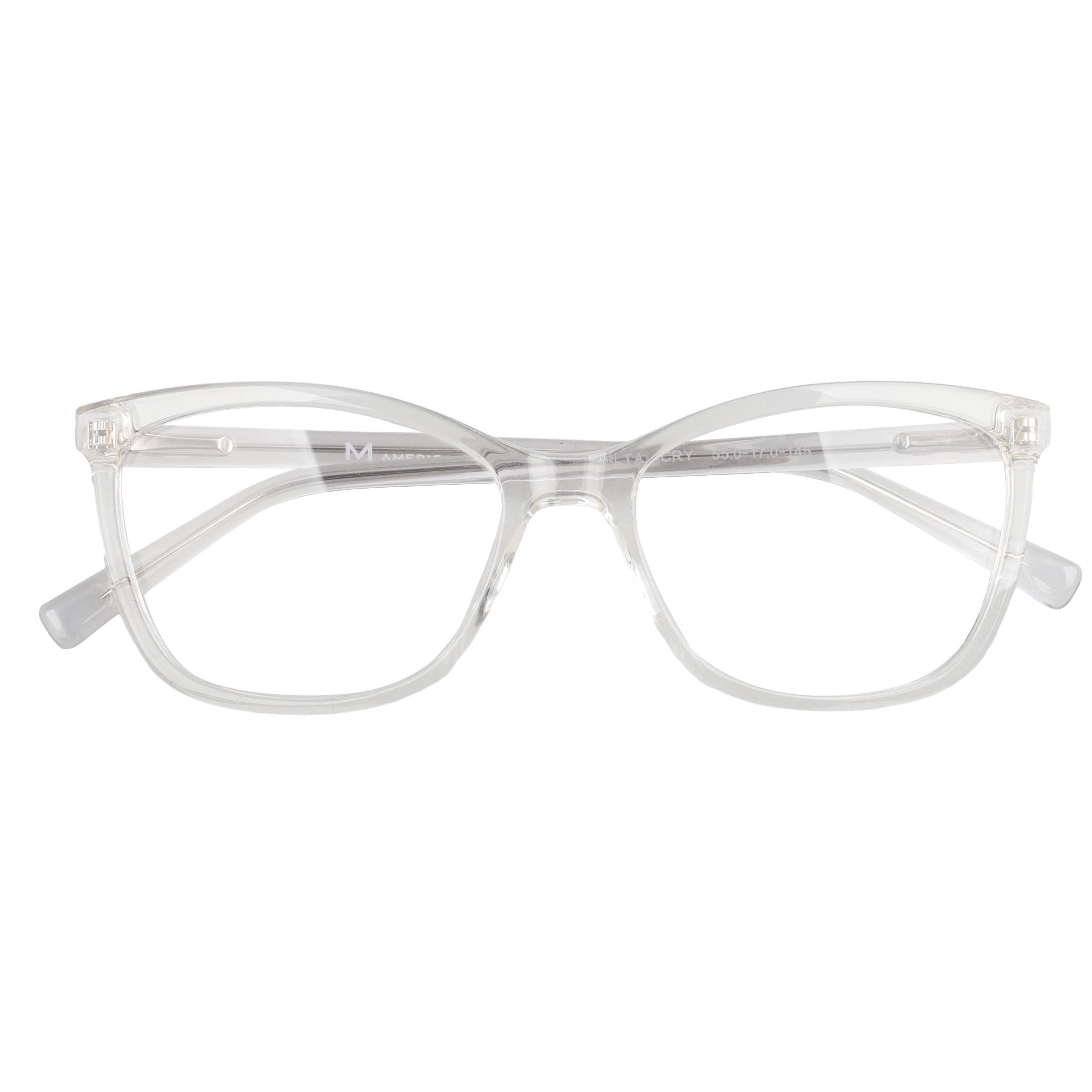 Women's M America Malta Rx'able Eyeglasses, Square, Plastic, Crystal Clear, 1 Pair