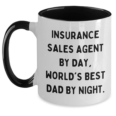 

Insurance Sales Agent By Day World s Best Dad By Night Coffee Mug Funny Quote Gift for Insurance Sales Agent Birthday Unique Two Tone Ceramic Mug