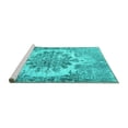 thumbnail image 2 of Ahgly Company Machine Washable Indoor Square Persian Turquoise Blue Traditional Area Rugs, 3' Square, 2 of 4