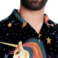 thumbnail image 5 of Starry Unicorn Men's Button Down Hawaiian Poplin Shirt Summer Beach Printed Casual Short Sleeve Unisex Shirts, 5 of 6