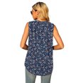 thumbnail image 4 of Uvplove Women's Summer Sleeveless Chiffon Tank Tops Loose Casual V Neck Shirt Flower Navy Blue S-2XL, 4 of 7