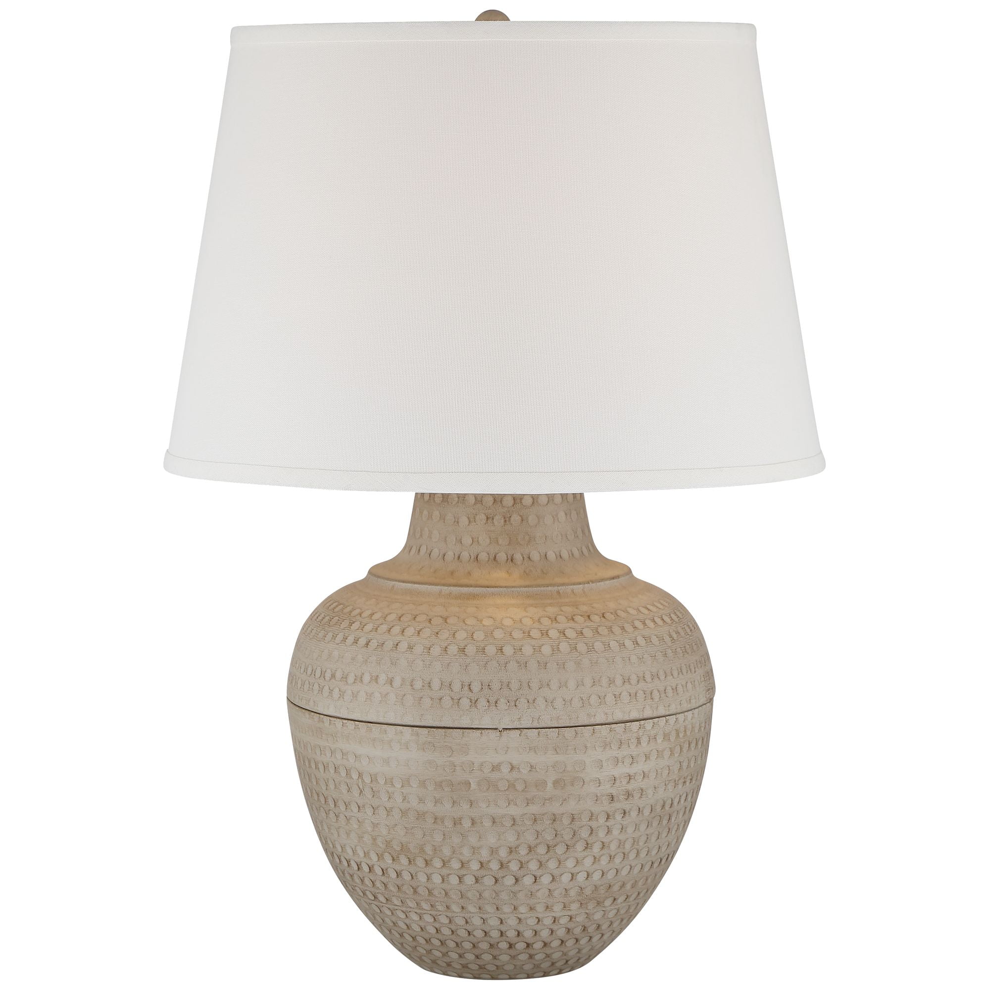 Barnes and Ivy Brighton 27 1/4" Tall Hammered Pot Farmhouse Rustic Modern Table Lamp Beige Finish Metal Single Living Room Bedroom