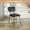 thumbnail image 6 of Tcbosik 6 Pack Modern Mid Century Upholstered Chairs, Dining Chair with Backrest & Metal Legs for Vanity, Living Room, Black, 6 of 10